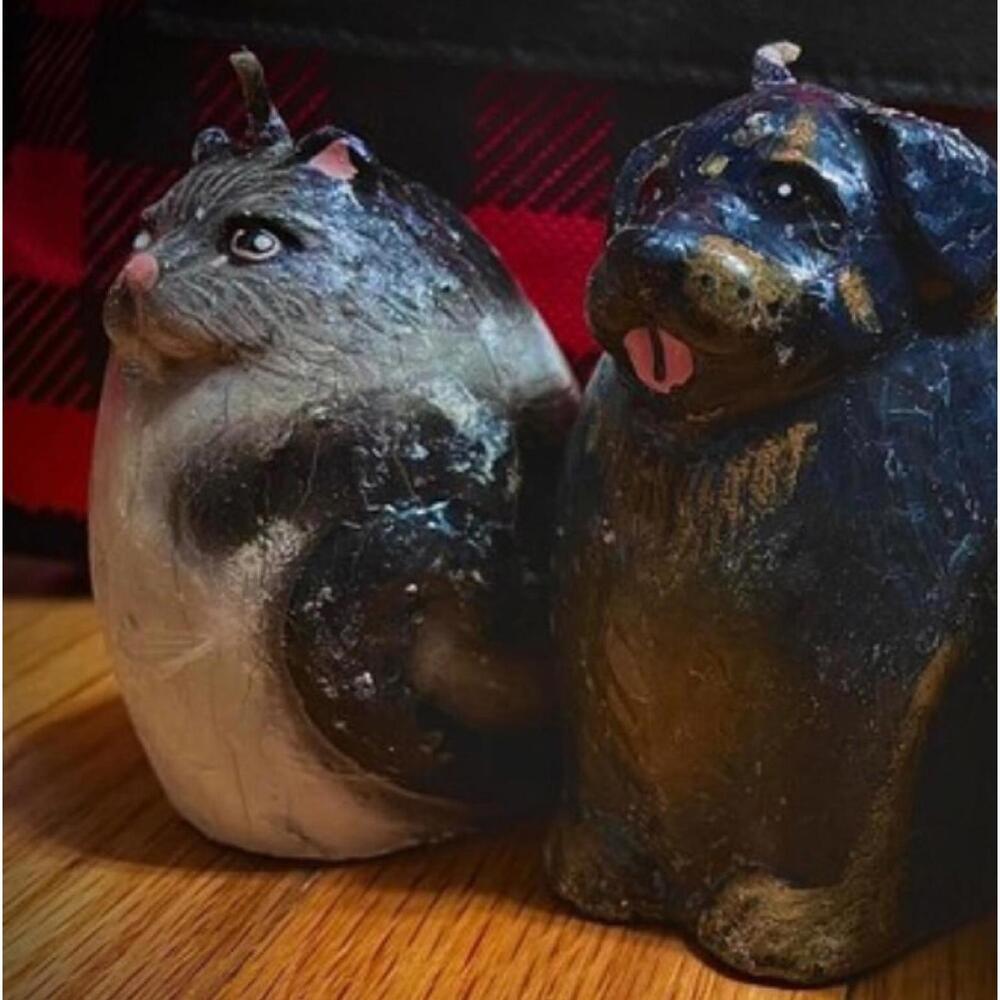 Unique Vintage Cat shaped candle kitty familiar witch witchy Halloween candles